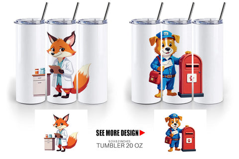 Tumbler Career Animals Sublimation artnoy 