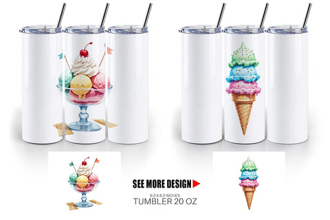 Tumbler Carnival Ice Cream Sublimation artnoy 