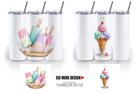 Tumbler Carnival Ice Cream Sublimation artnoy 