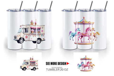 Tumbler Carnival Ice Cream Sublimation artnoy 