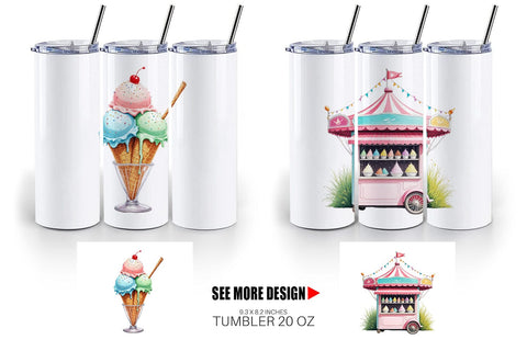 Tumbler Carnival Ice Cream Sublimation artnoy 