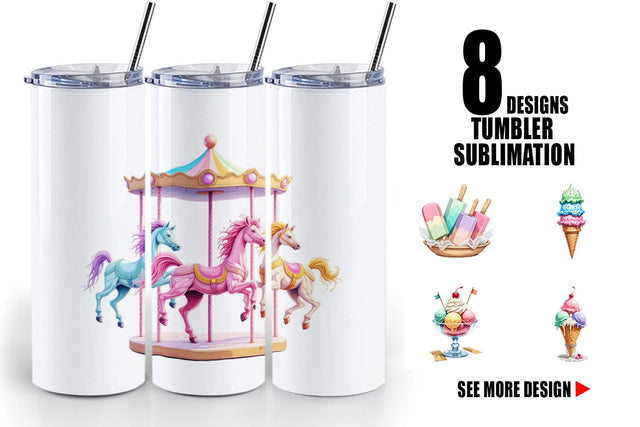 Tumbler Carnival Ice Cream Sublimation artnoy 