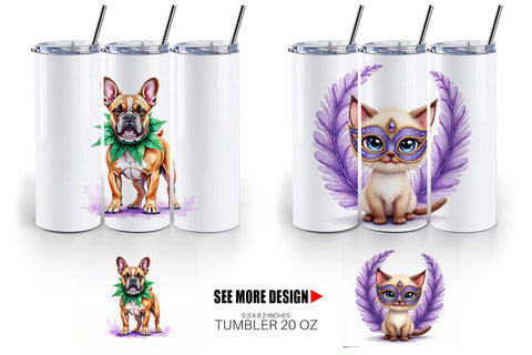 Tumbler Carnival Jungle Watercolor Safari Mardi Gras Sublimation artnoy 