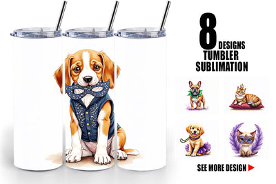 Tumbler Carnival Jungle Watercolor Safari Mardi Gras Sublimation artnoy 