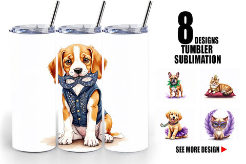 Tumbler Carnival Jungle Watercolor Safari Mardi Gras Sublimation artnoy 