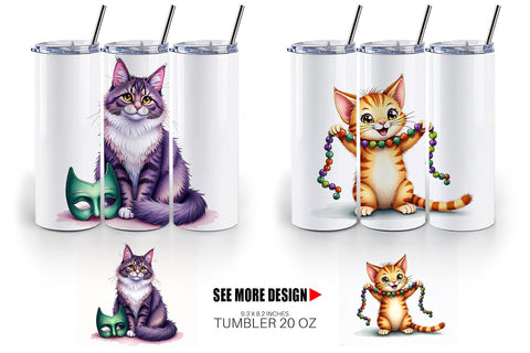 Tumbler Carnival Jungle Watercolor Safari Mardi Gras Sublimation artnoy 