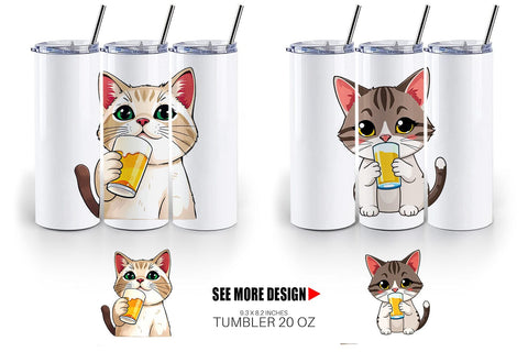 Tumbler Cat Beer Day Sublimation artnoy 