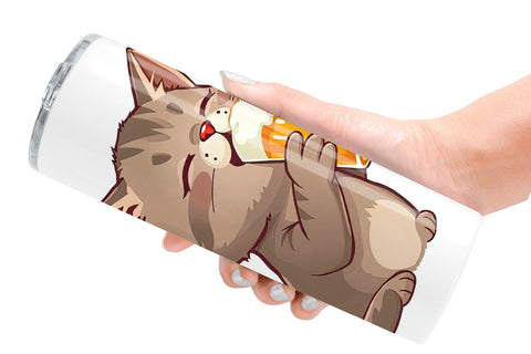 Tumbler Cat Beer Day Sublimation artnoy 
