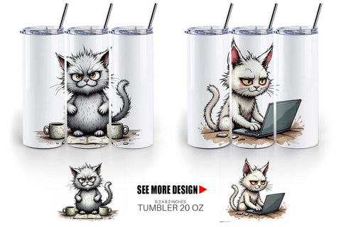 Tumbler Cat Chaos Sublimation artnoy 
