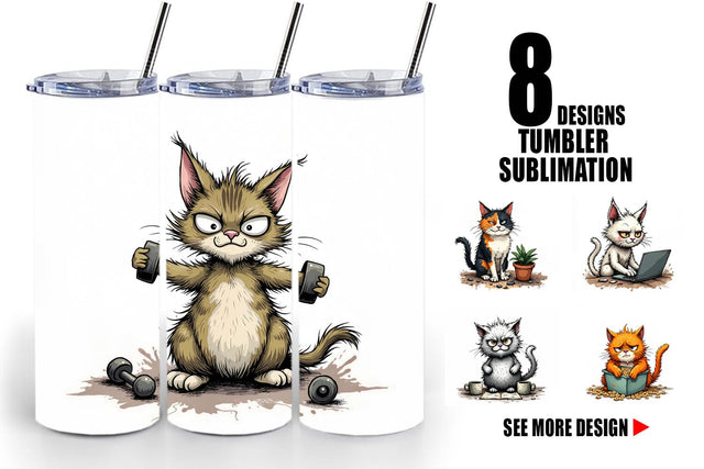 Tumbler Cat Chaos Sublimation artnoy 