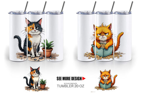 Tumbler Cat Chaos Sublimation artnoy 