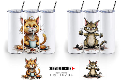 Tumbler Cat Chaos Sublimation artnoy 
