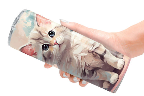 Tumbler Cat Christmas Painting Sublimation artnoy 