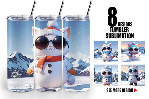 Tumbler Cat Christmas Sublimation artnoy 