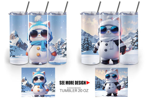 Tumbler Cat Christmas Sublimation artnoy 