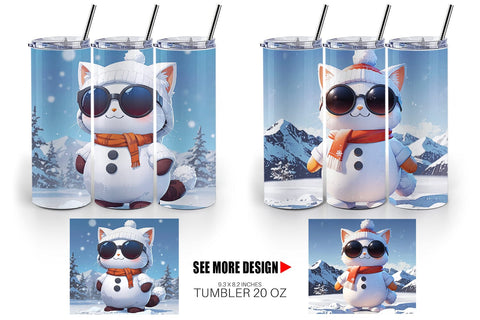 Tumbler Cat Christmas Sublimation artnoy 