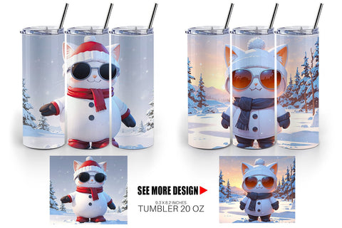Tumbler Cat Christmas Sublimation artnoy 