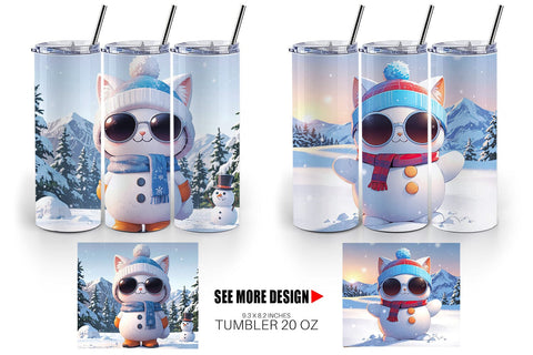 Tumbler Cat Christmas Sublimation artnoy 