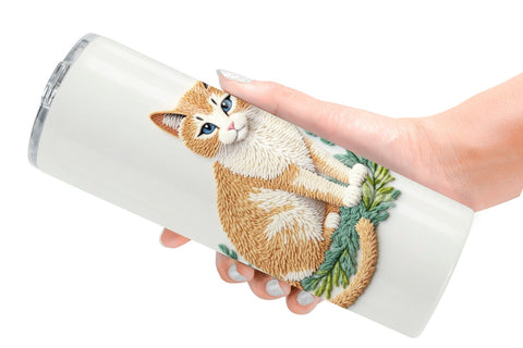Tumbler Cat Embroidery Sublimation artnoy 