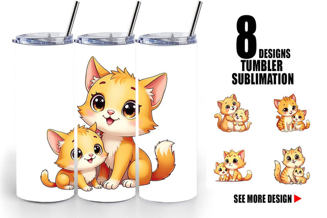 Tumbler Cat Mother's Day Sublimation artnoy 