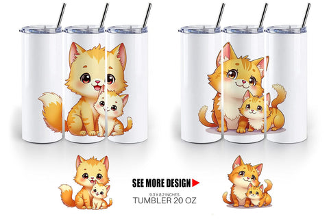 Tumbler Cat Mother's Day Sublimation artnoy 