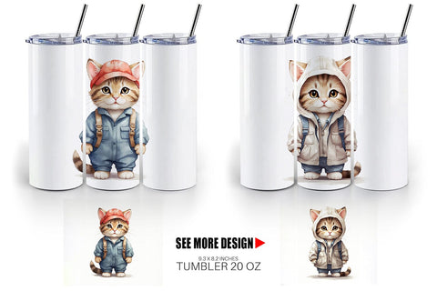 Tumbler Cat Work Sublimation artnoy 