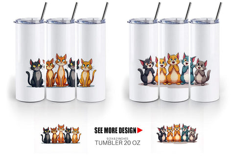Tumbler Cats Emotion Sublimation artnoy 