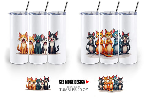 Tumbler Cats Emotion Sublimation artnoy 