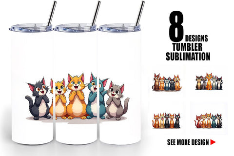 Tumbler Cats Emotion Sublimation artnoy 
