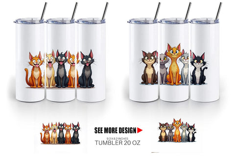 Tumbler Cats Emotion Sublimation artnoy 
