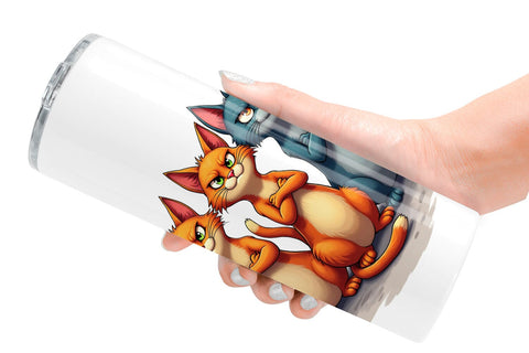 Tumbler Cats Emotion Sublimation artnoy 