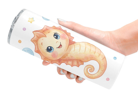 Tumbler Celestial Baby Animal Watercolor Sublimation artnoy 