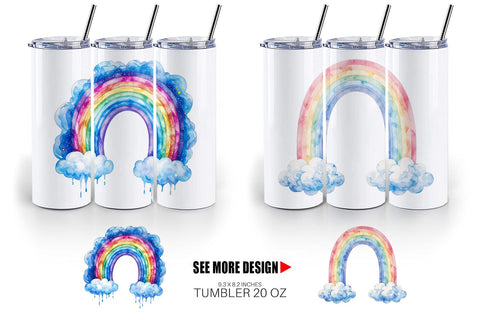 Tumbler Celestial Boho Rainbow Sublimation artnoy 