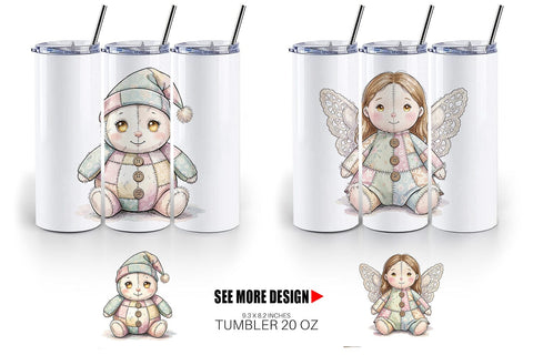 Tumbler Celestial Holiday Patchwork Watercolor Sublimation artnoy 