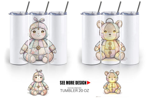 Tumbler Celestial Holiday Patchwork Watercolor Sublimation artnoy 
