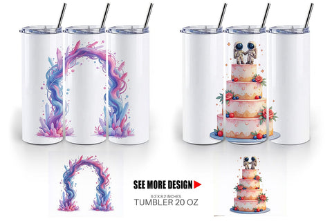 Tumbler Celestial Union Sci-Fi Wedding Sublimation artnoy 