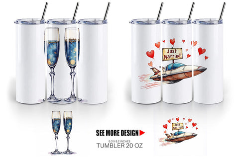 Tumbler Celestial Union Sci-Fi Wedding Sublimation artnoy 