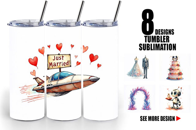 Tumbler Celestial Union Sci-Fi Wedding Sublimation artnoy 