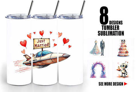 Tumbler Celestial Union Sci-Fi Wedding Sublimation artnoy 