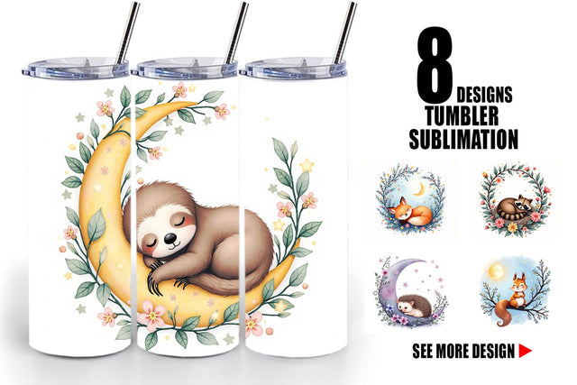 Tumbler Celestial Watercolor Animals Sublimation artnoy 
