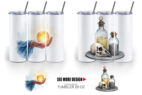 Tumbler Celestial Witchy Apothecary Sublimation artnoy 