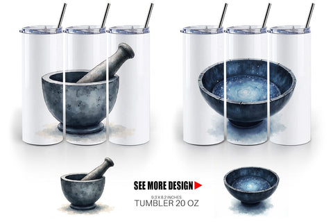Tumbler Celestial Witchy Apothecary Sublimation artnoy 