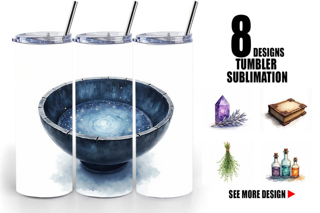 Tumbler Celestial Witchy Apothecary Sublimation artnoy 