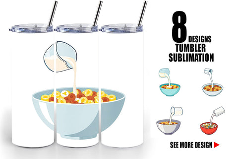 Tumbler Cereal Bowl with Milk Sublimation artnoy 
