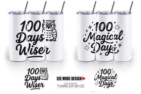 Tumbler Chalkboard Celebration 100 Days Quotes Sublimation artnoy 