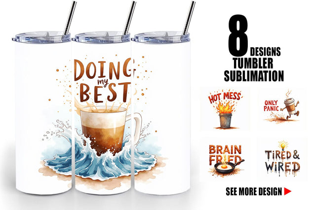 Tumbler Chaos Caffeine Sarcastic Quotes Sublimation artnoy 