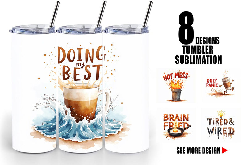 Tumbler Chaos Caffeine Sarcastic Quotes Sublimation artnoy 