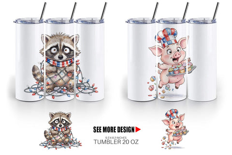 Tumbler Chaotic 4th of July Animal Sublimation artnoy 