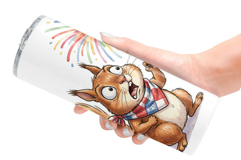 Tumbler Chaotic 4th of July Animal Sublimation artnoy 