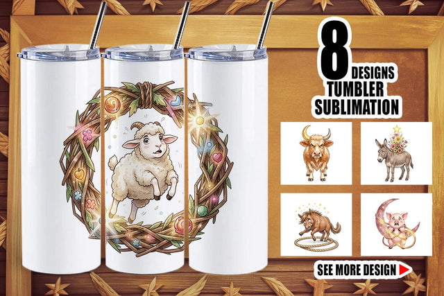 Tumbler Chaotic Celestial Western Watercolor Sublimation artnoy 